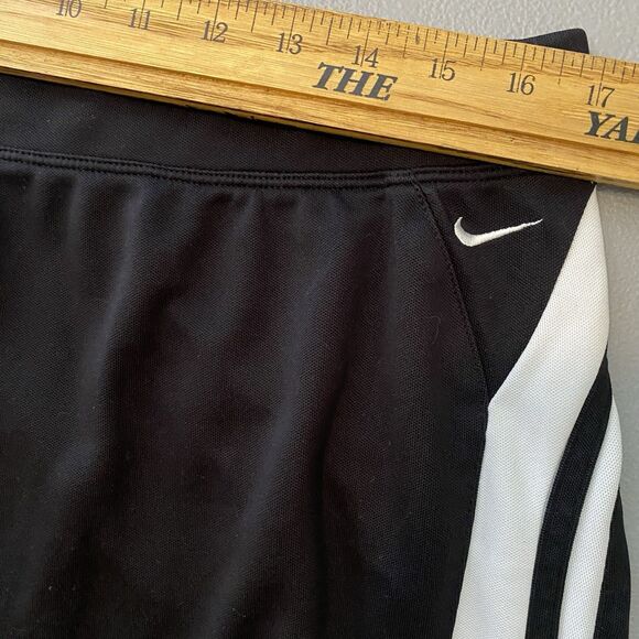 Nike Cropped Pants Stretch Elastic Waist Pull-On Womens Size XL Black White - Picture 5 of 8